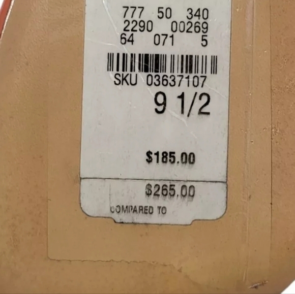 Pour La Victorie Coral Patent Leather Black Bow Sandals Sz 9.5 NEW - Picture 9 of 12